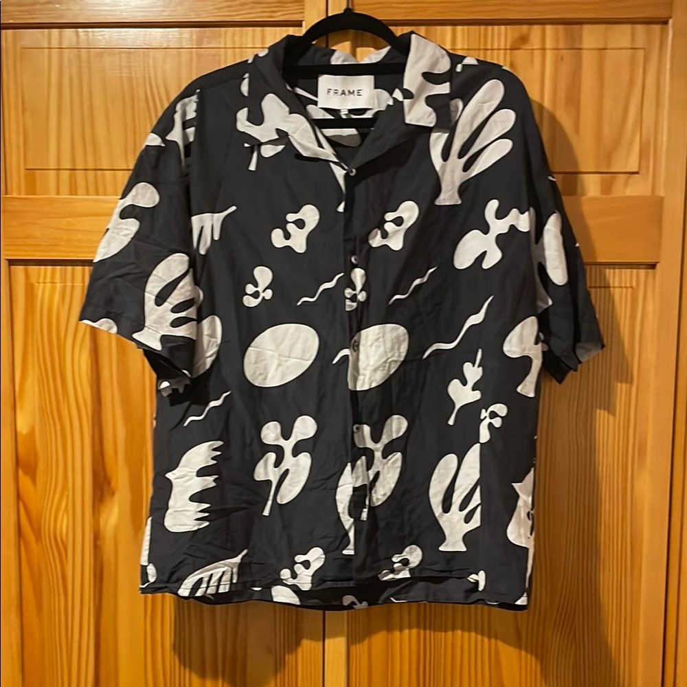 Men’s Frame Brand Black and White Patterned Button Down